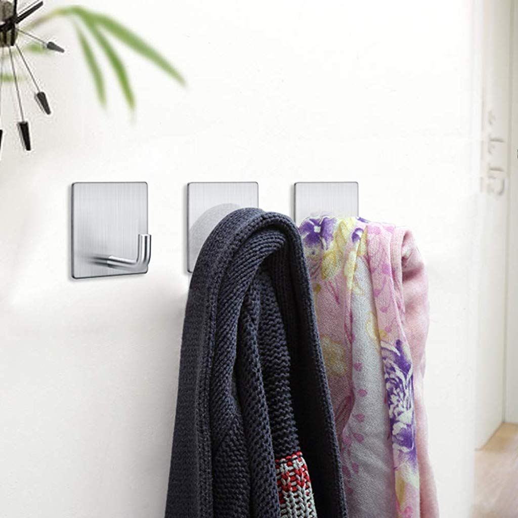 HASTHIP® Hooks for Wall Without Drilling Heavy Duty Stainless Steel Waterproof Self Adhesive Hook for Hanging Coat Hat Towel Kitchens Bathrooms Offices No Drill Needed Pack of 4 HASTHIP® Hooks for Wall Without Drilling Heavy Duty Stainless Steel Waterproof Self Adhesive Hook for Hanging Coat Hat Towel Kitchens Bathrooms Offices No Drill Needed Pack of 4